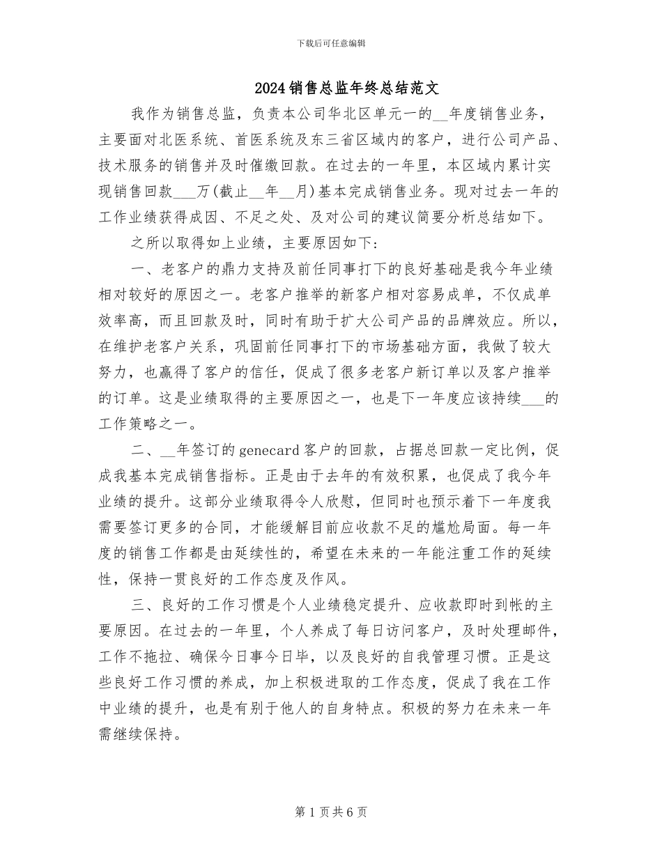 2024销售总监年终总结范文_第1页