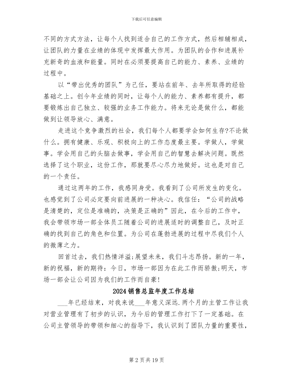 2024销售总监年度个人总结_第2页