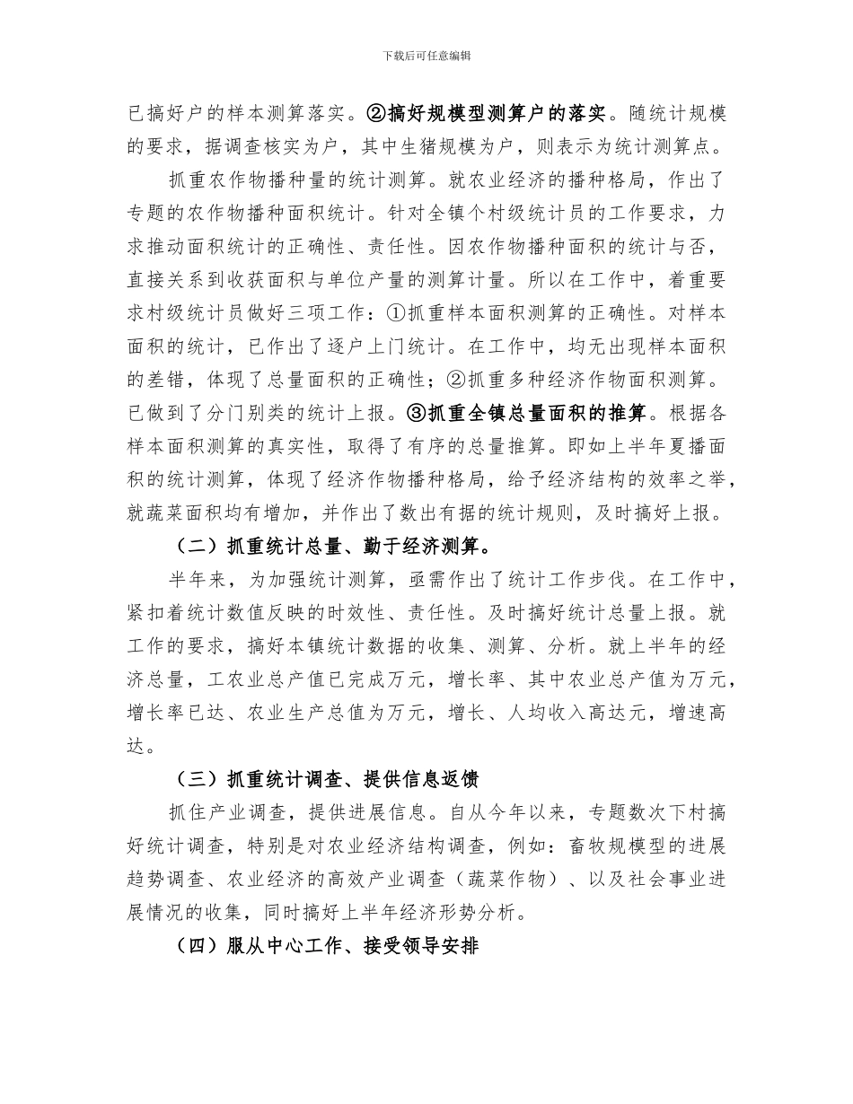 2024镇上半年统计工作总结_第2页
