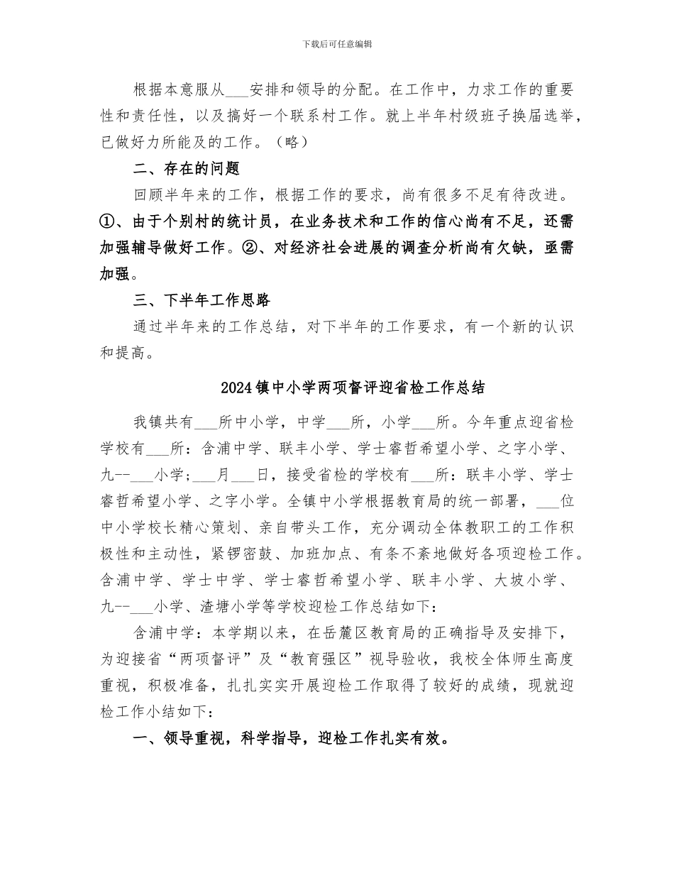 2024镇上半年统计工作总结_第3页