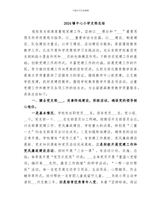 2024镇中心小学支部总结