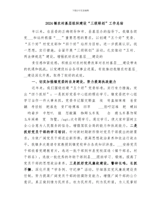 2024镇农村基层组织建设“三级联创”工作总结