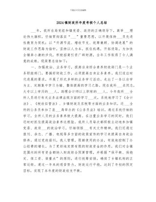 2024镇财政所年度考核个人总结