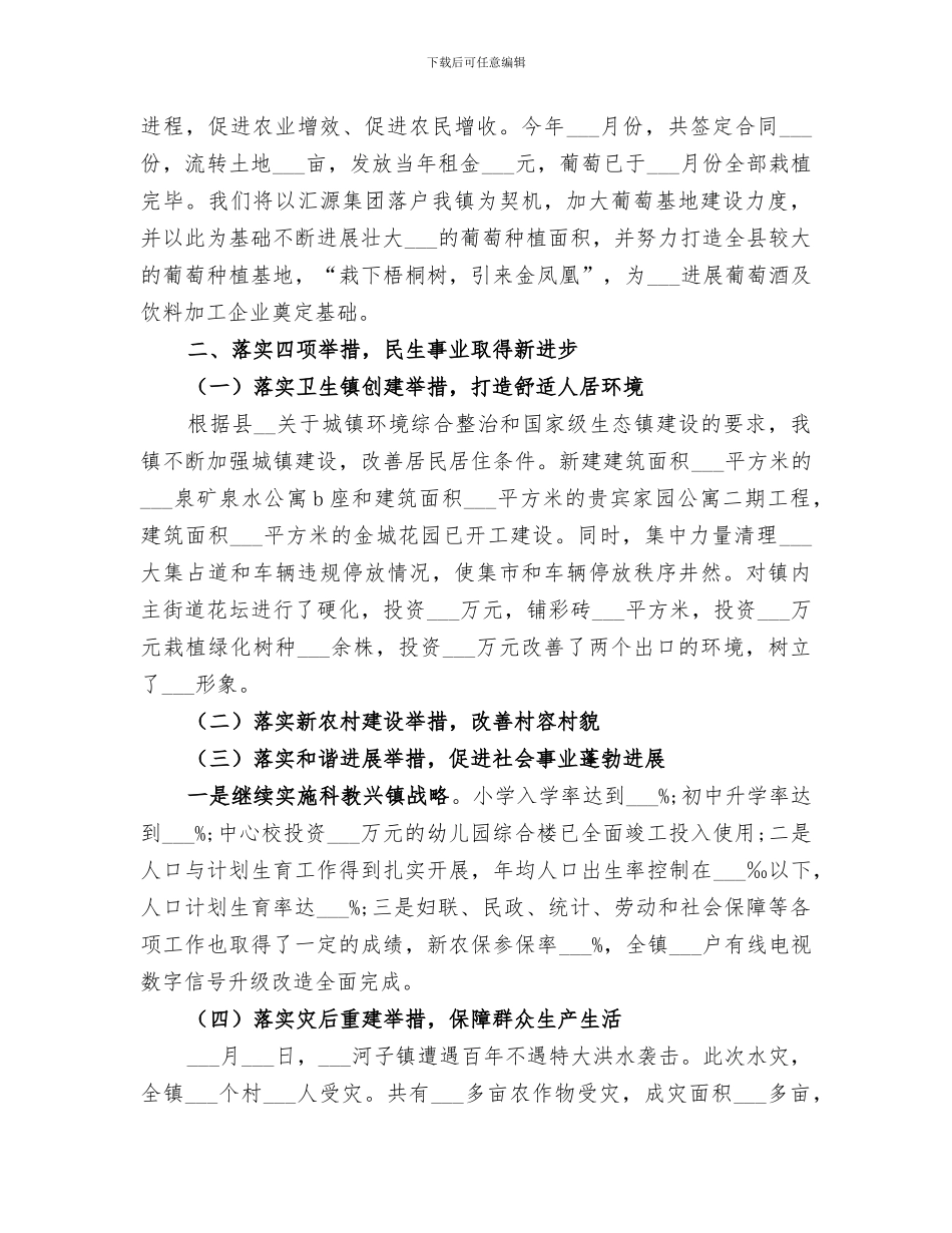 2024镇长工作总结_第2页