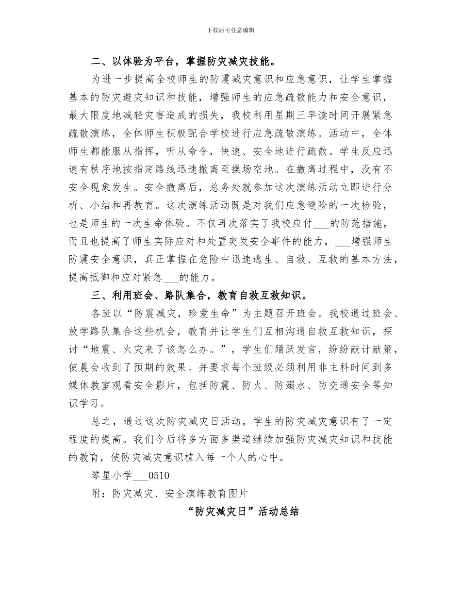 2024防灾减灾日的活动总结_第3页