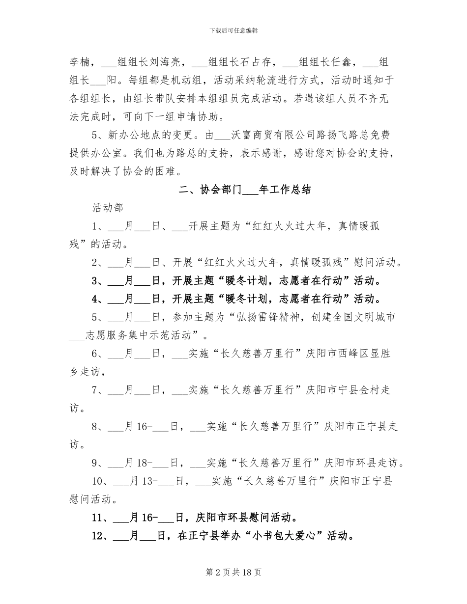 2024阳光志愿者协会工作总结_第2页