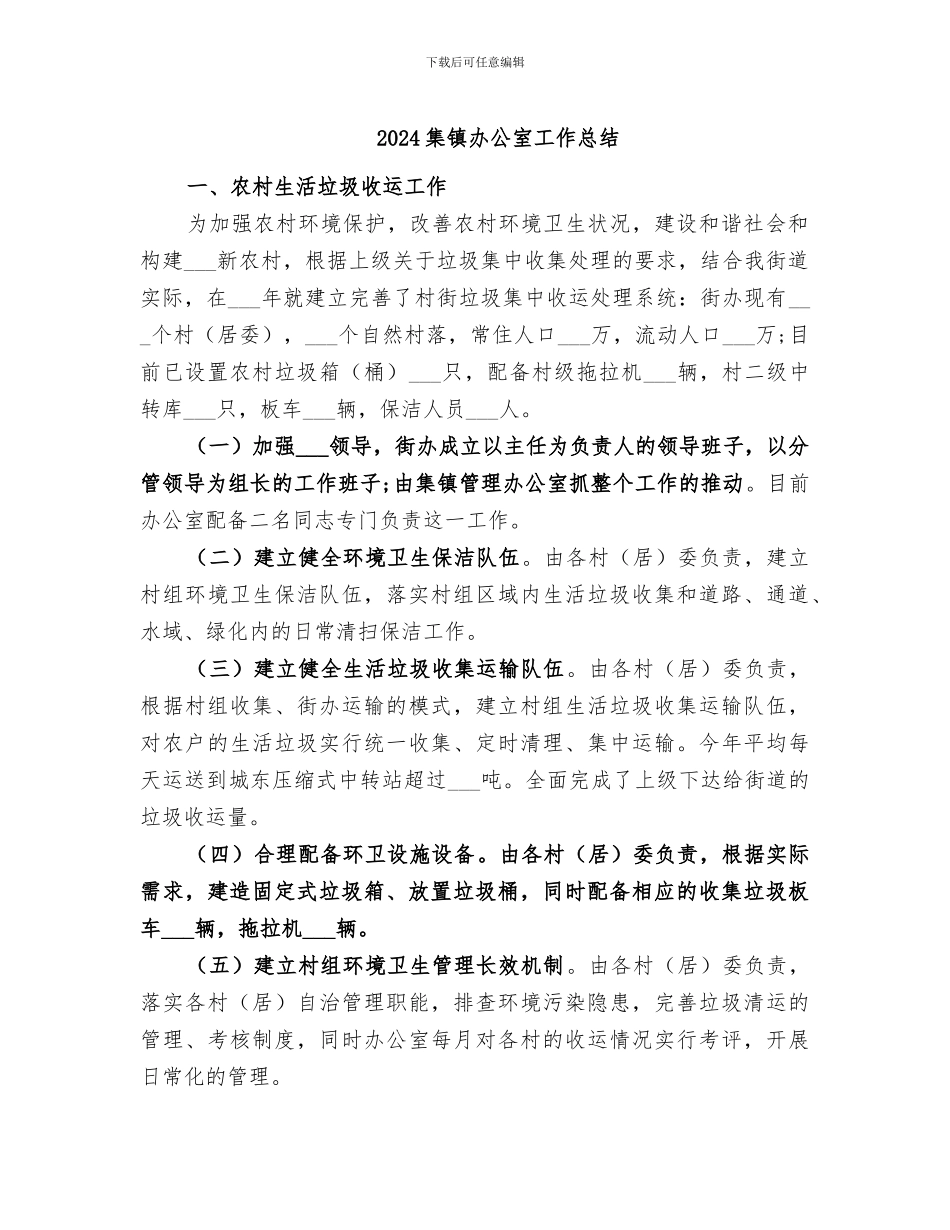 2024集镇办公室工作总结_第1页