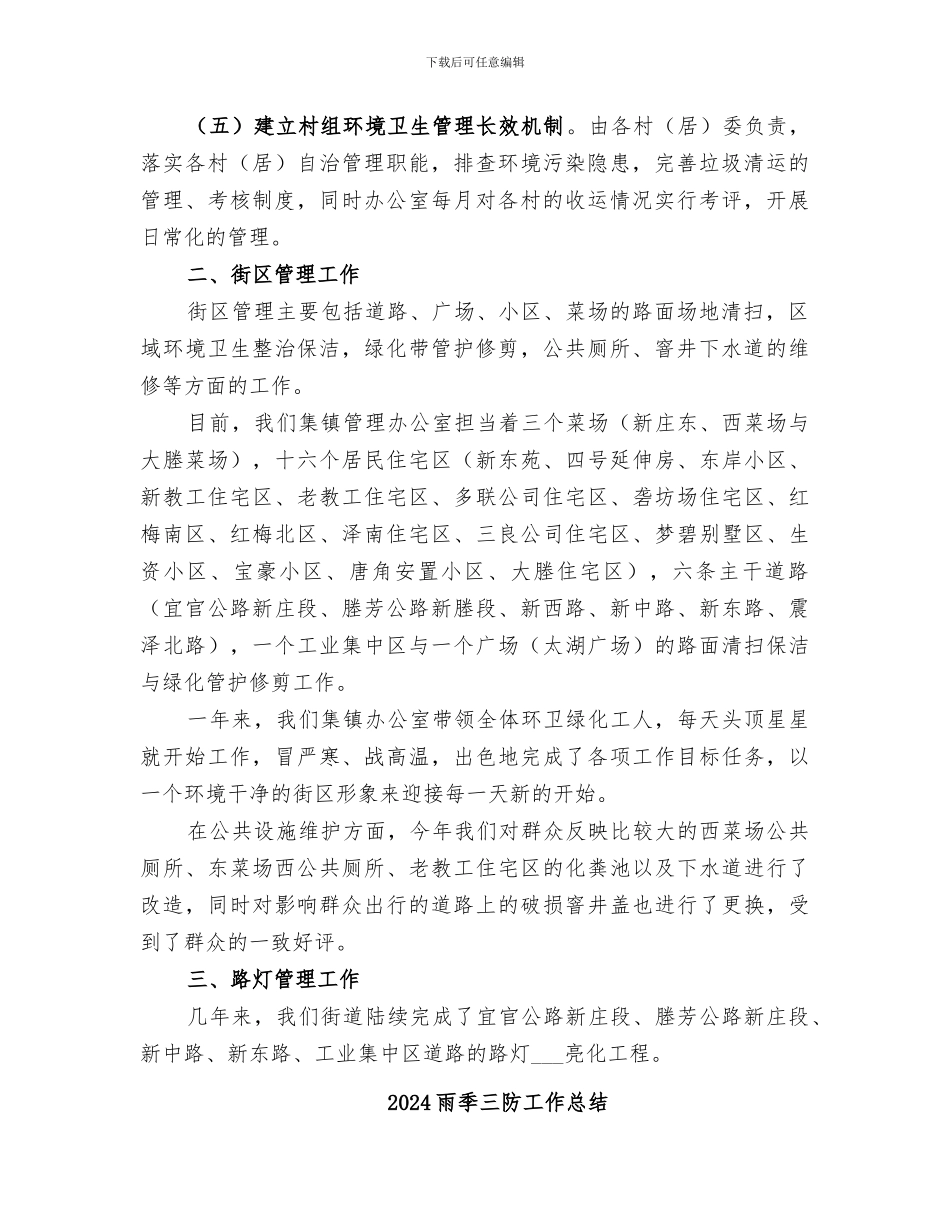 2024集镇办公室工作总结范文_第2页