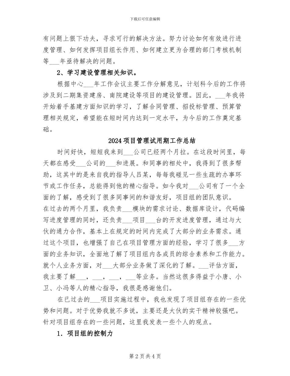 2024项目管理年终总结_第2页