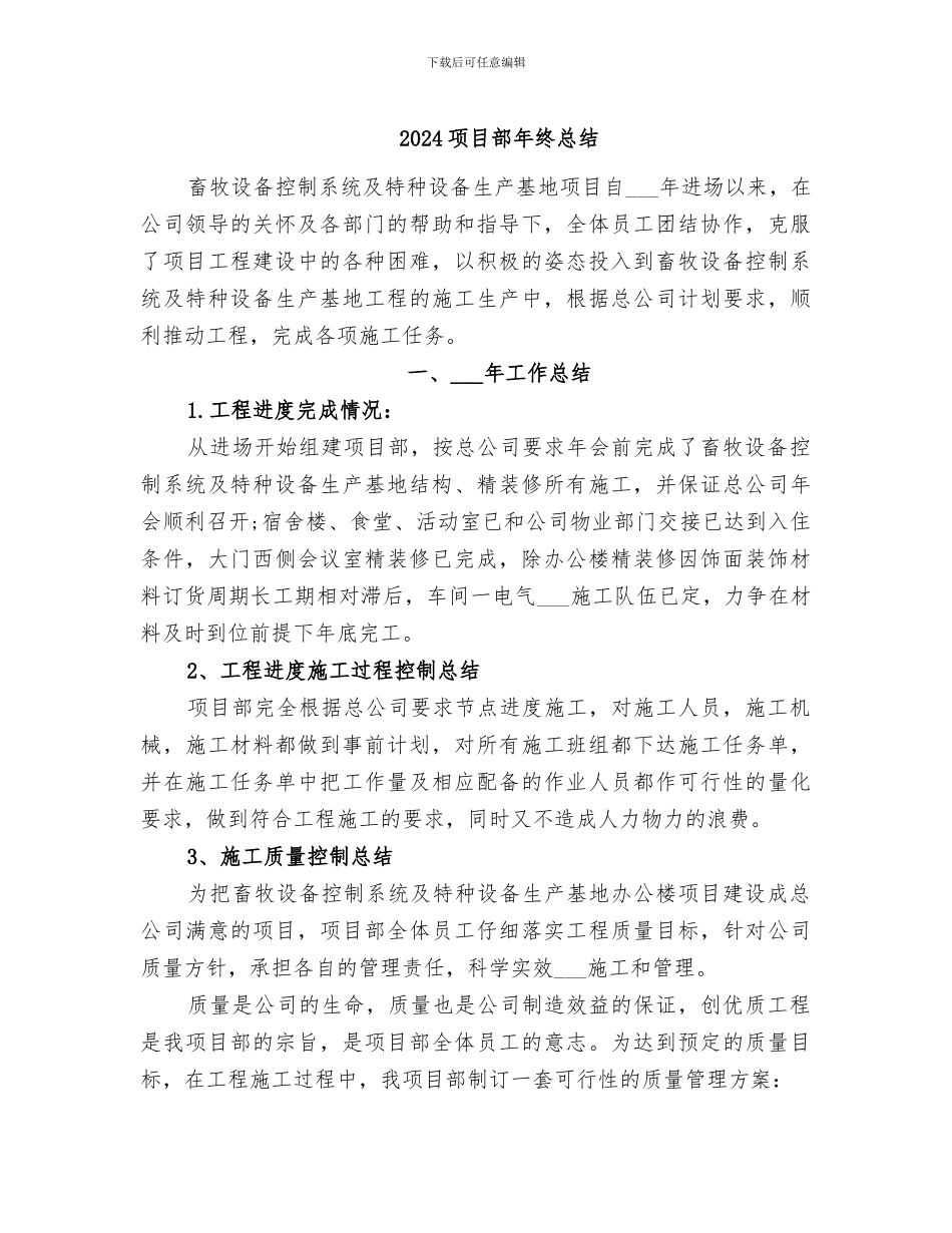 2024项目部年终总结_第1页