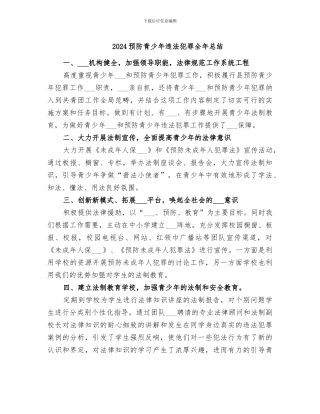 2024预防青少年违法犯罪全年总结