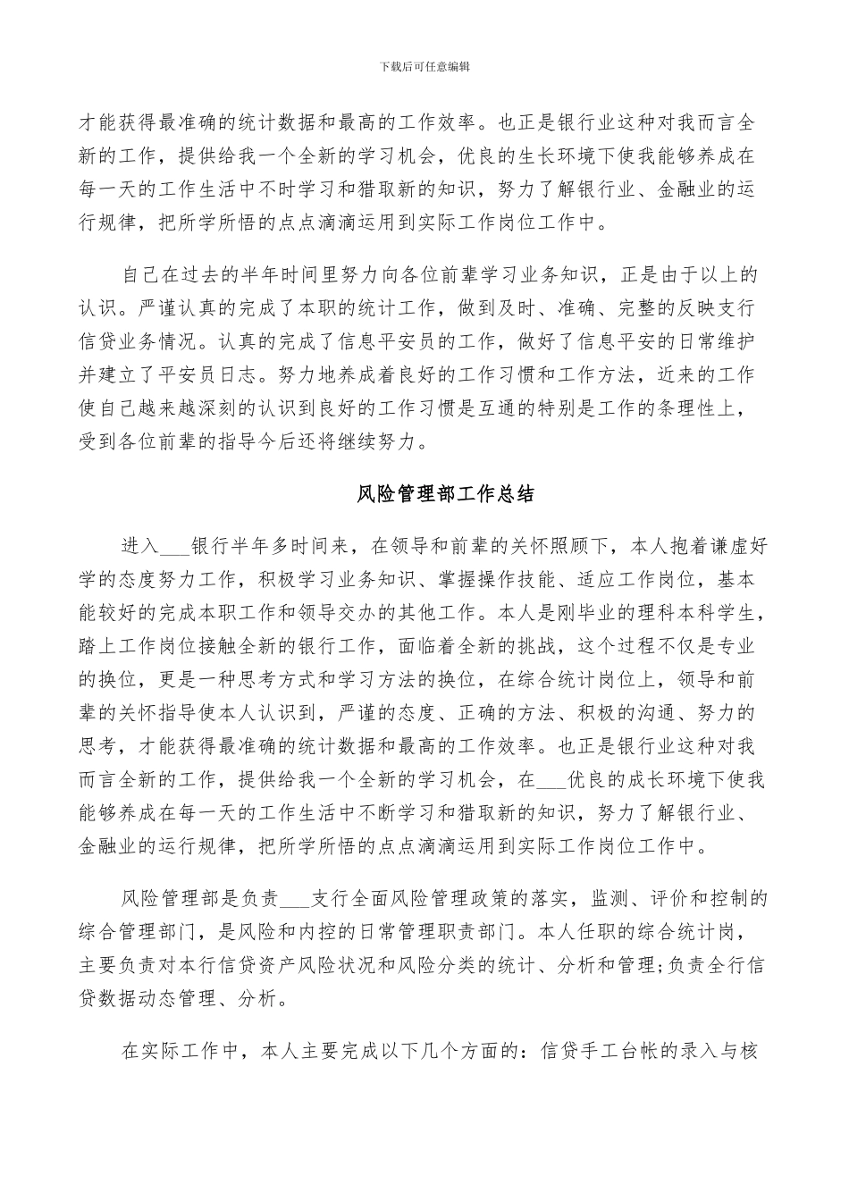 2024风险管理部工作总结_第2页