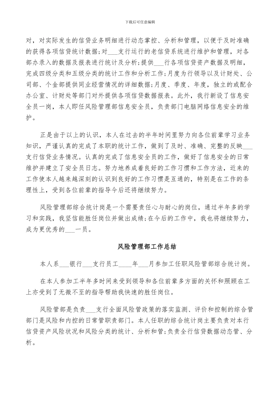 2024风险管理部工作总结_第3页