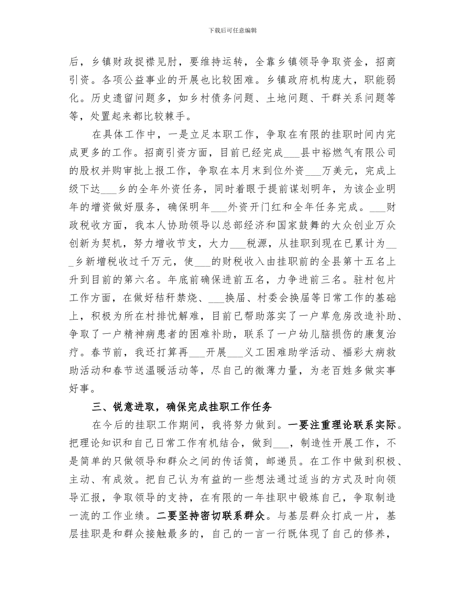 2024驻基层乡镇挂职期间工作总结_第2页