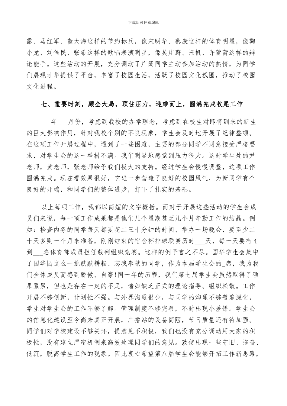 2024高中学生会工作总结_第3页