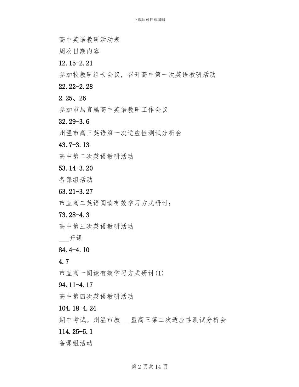 2024高中英语教研组工作总结_第2页
