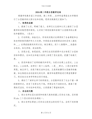 2024高二年级分层教学总结