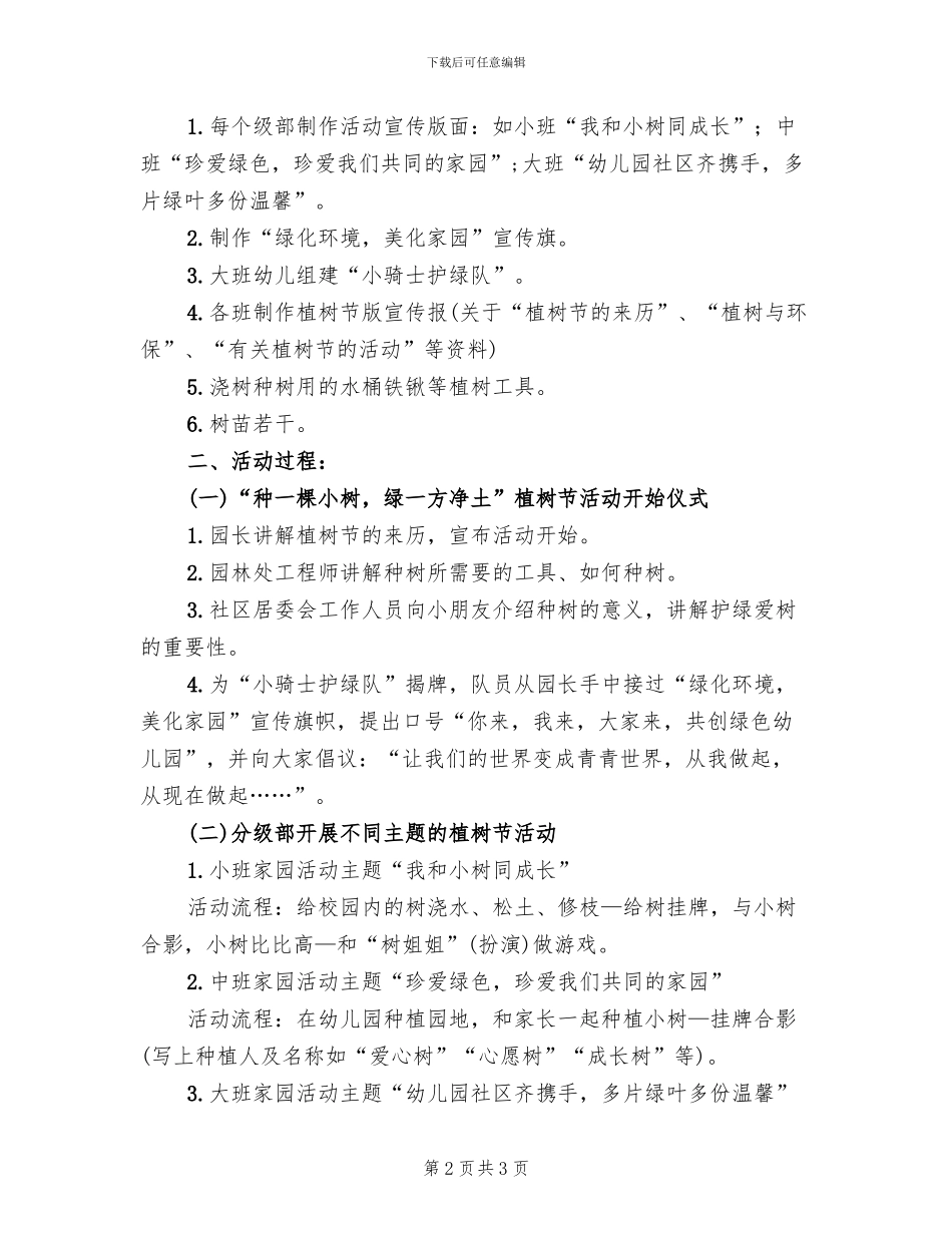 3月12日幼儿园植树节主题活动方案范文(2篇)_第2页