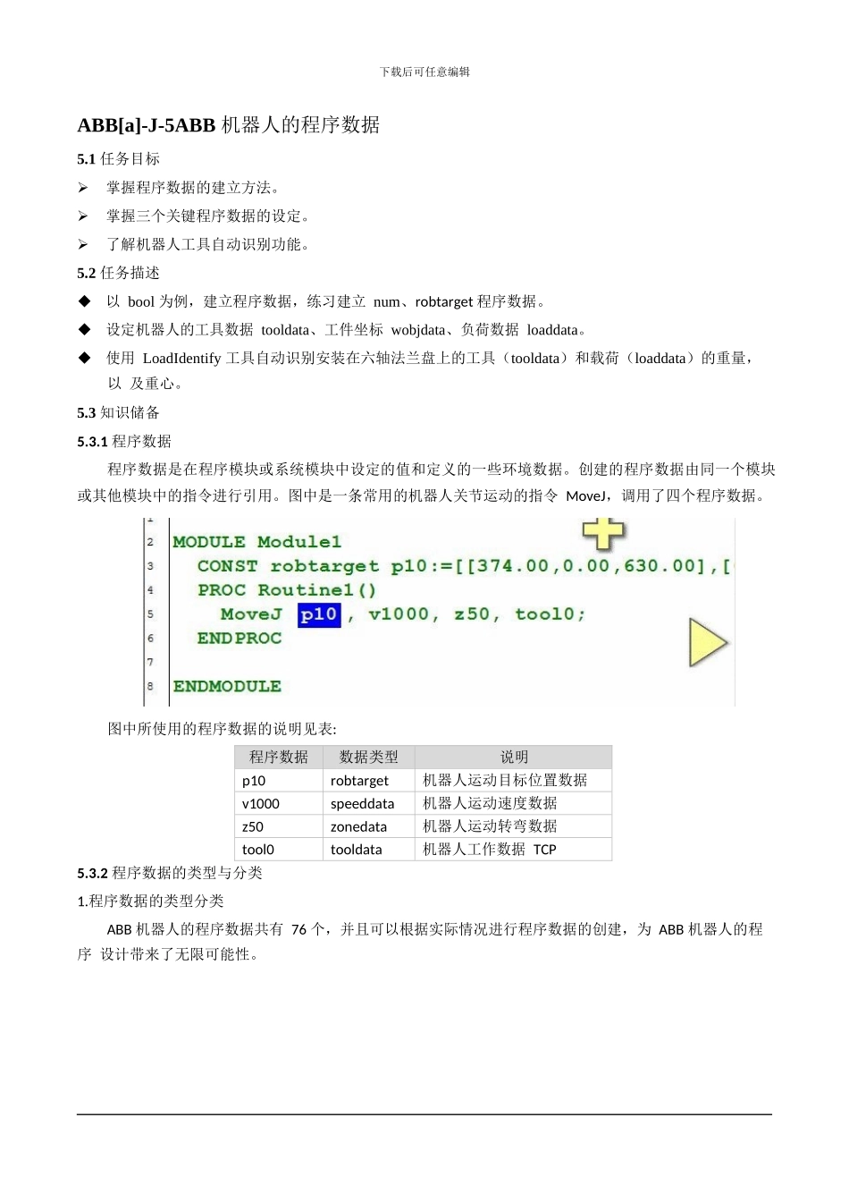 ABB机器人的程序数据_第1页