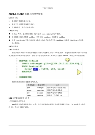 ABB机器人的程序数据