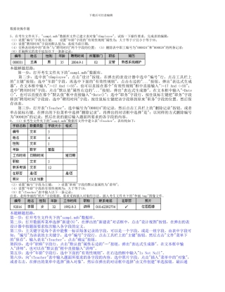 ACCESS库表操作题完整