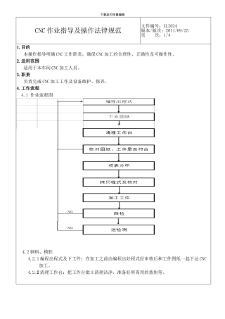 CNC作业指导书及操作规范