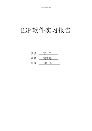 ERP软件实习报告