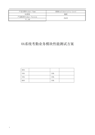 oa性能测试方案、报告模版