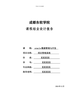 oracle项目设计报告