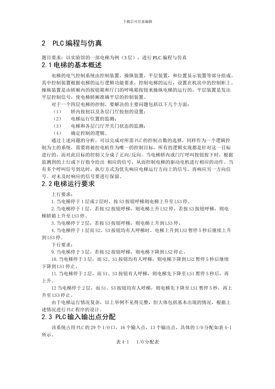 plc电梯运行梯形图_第1页