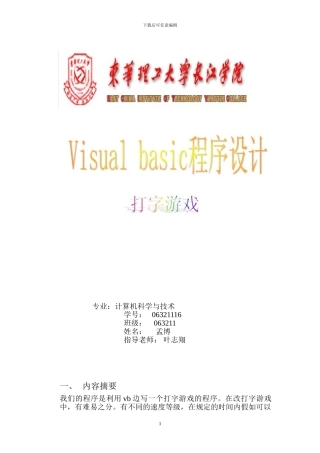 vb打字游戏-文档