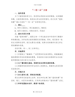 “一校一品”方案
