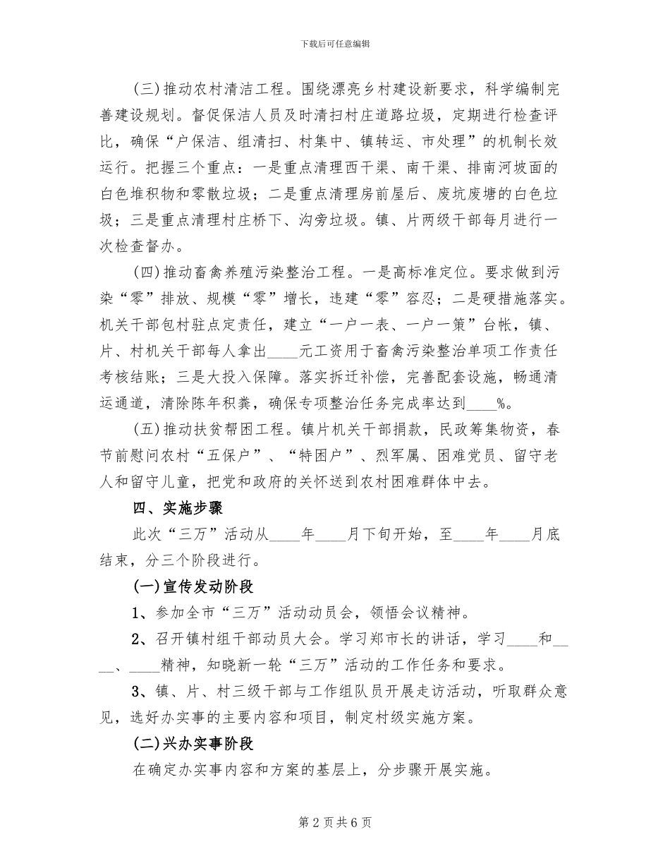 “万民干部进万村惠万民”活动实施方案范文_第2页
