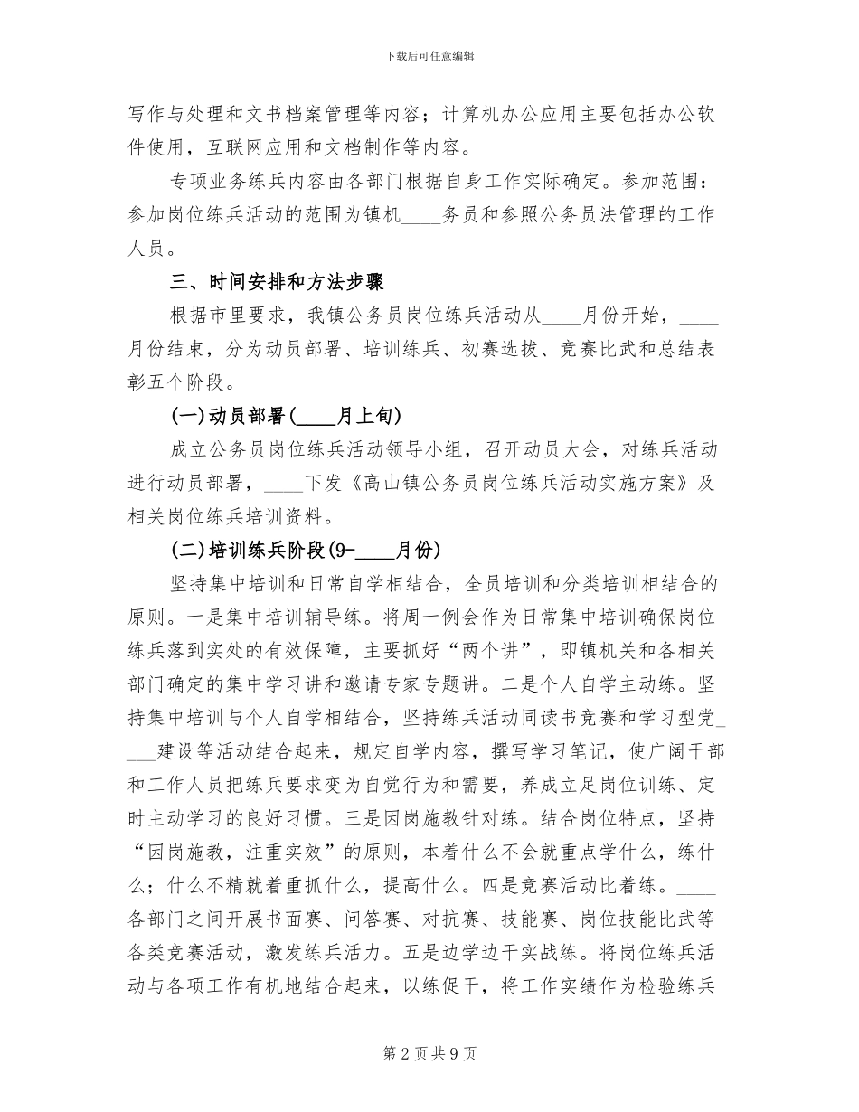 一线岗位练兵活动实施方案范文_第2页