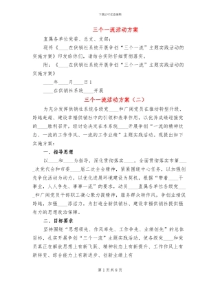 三个一流活动方案