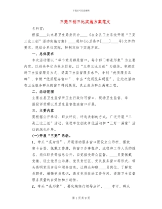 三亮三创三比实施方案范文