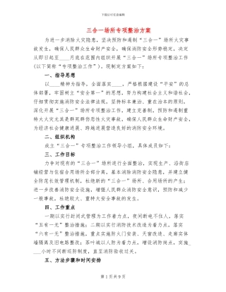 三合一场所专项整治方案