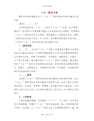 三合一整治方案