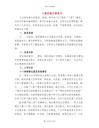 三基实施方案范本