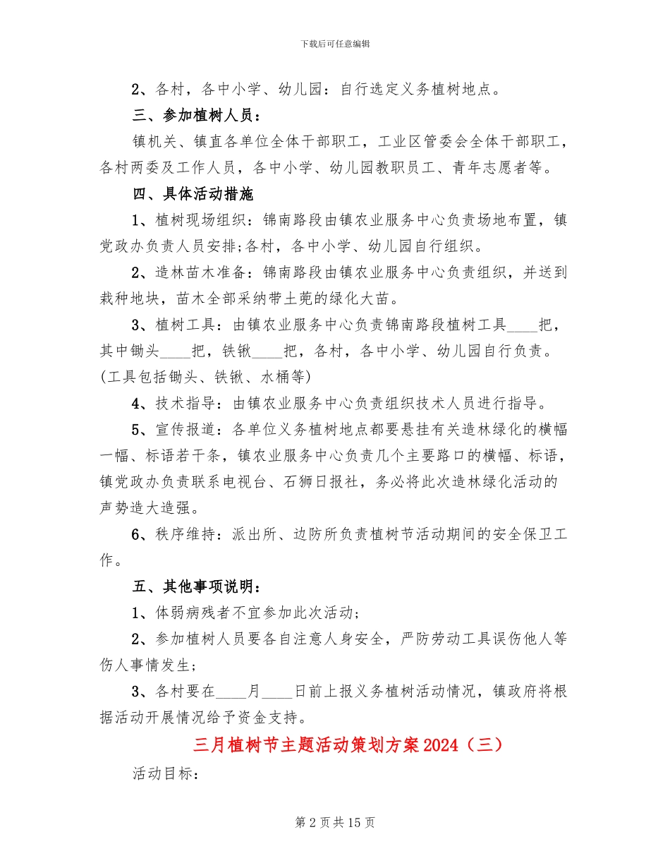 三月植树节主题活动策划方案2024_第2页