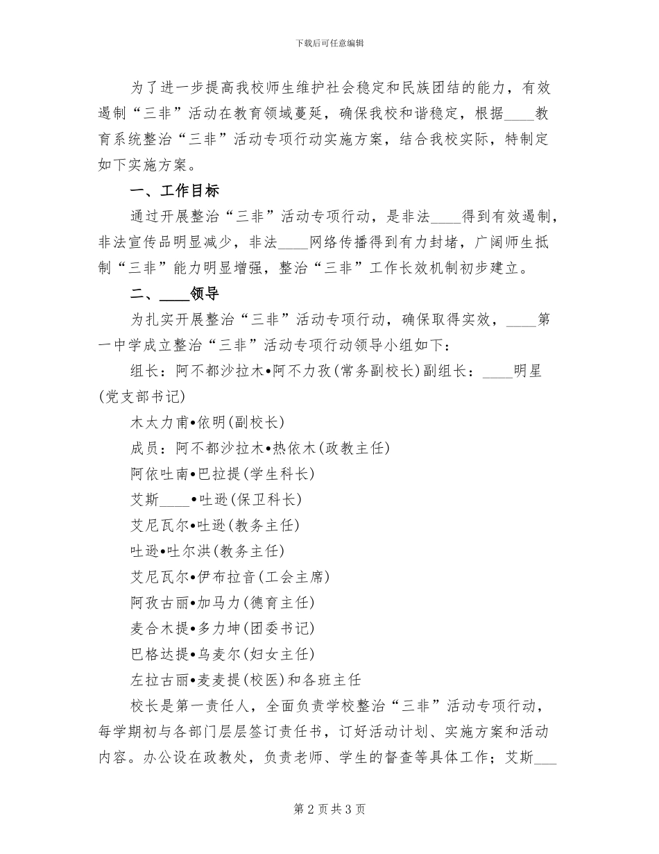 三非专项整治行动实施方案范本(2篇)_第2页
