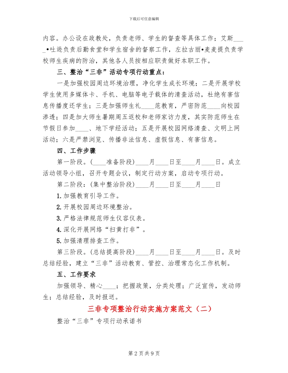 三非专项整治行动实施方案范文_第2页