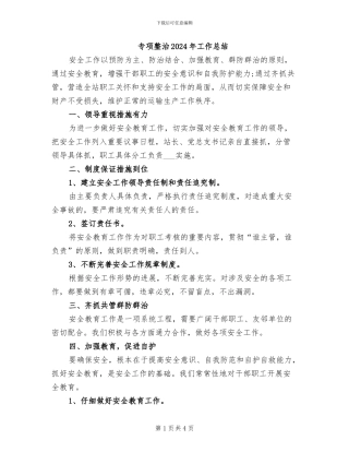 专项整治2024年工作总结