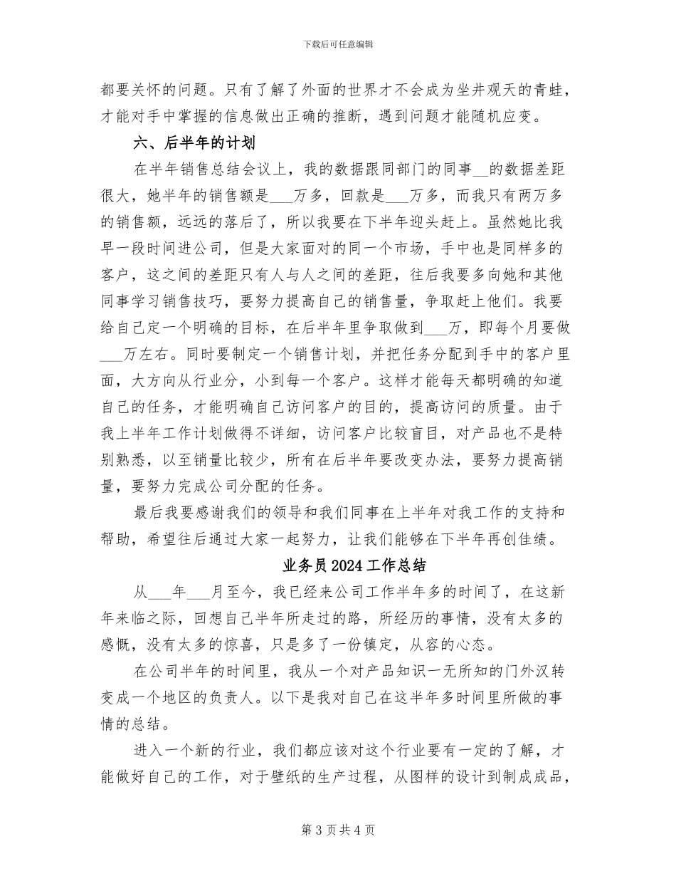 业务员2024上半年总结_第3页