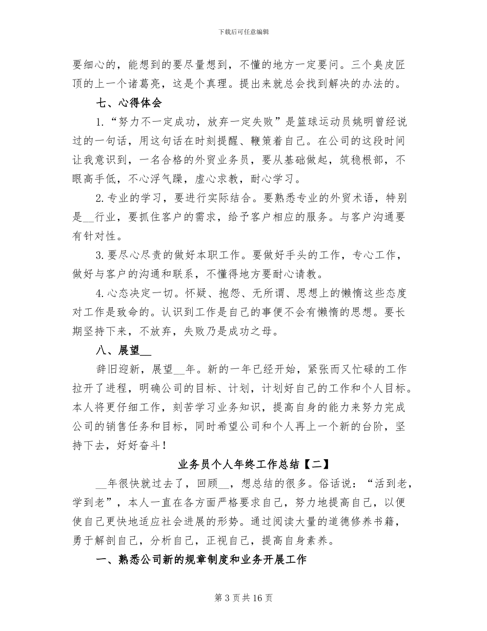 业务员个人年终工作总结2024年_第3页
