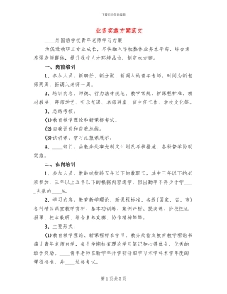 业务实施方案范文