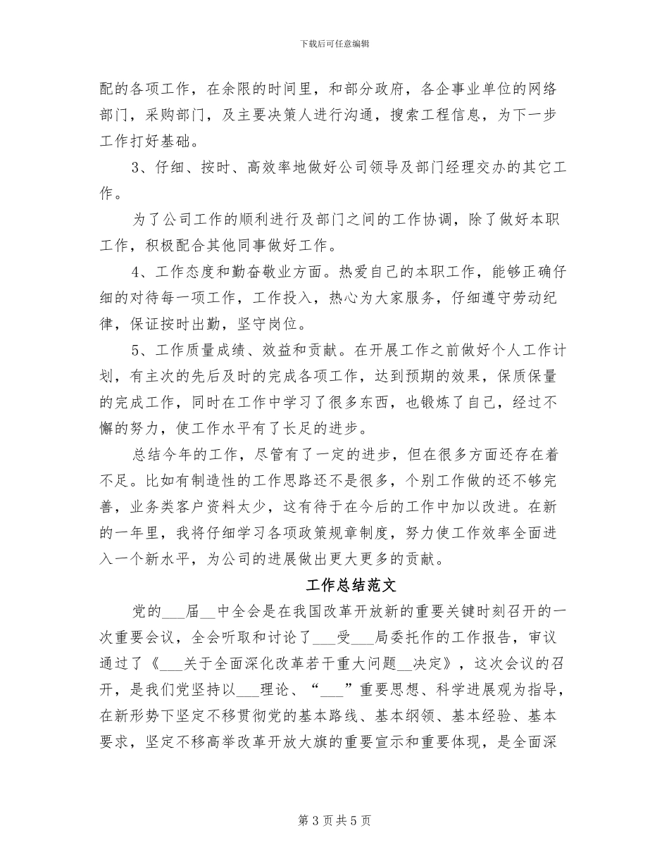 业务员2024工作总结_第3页