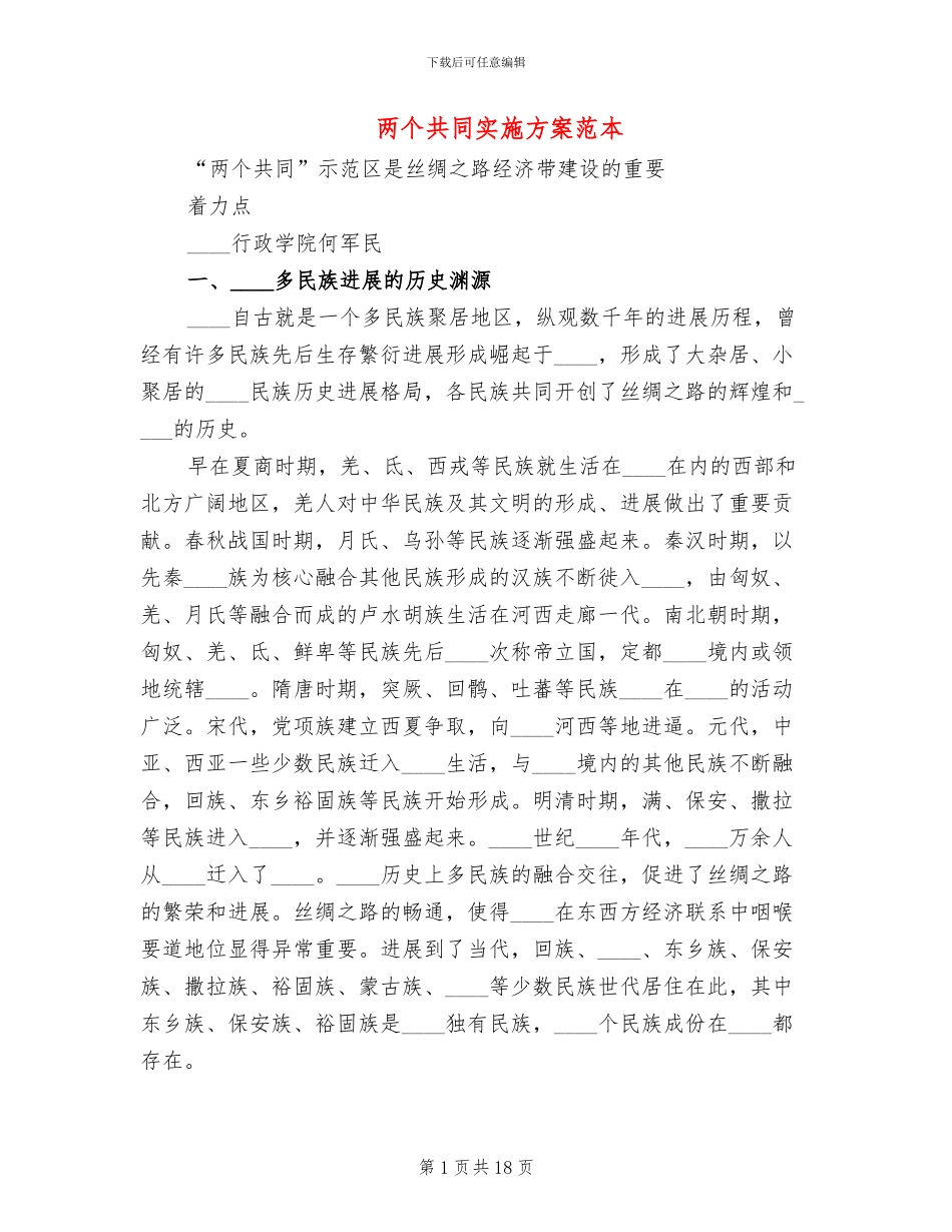 两个共同实施方案范本_第1页