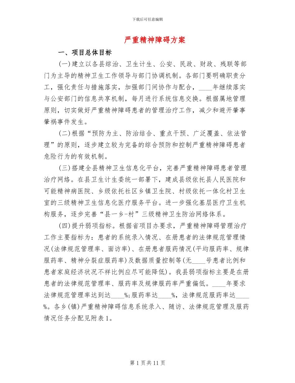 严重精神障碍方案_第1页