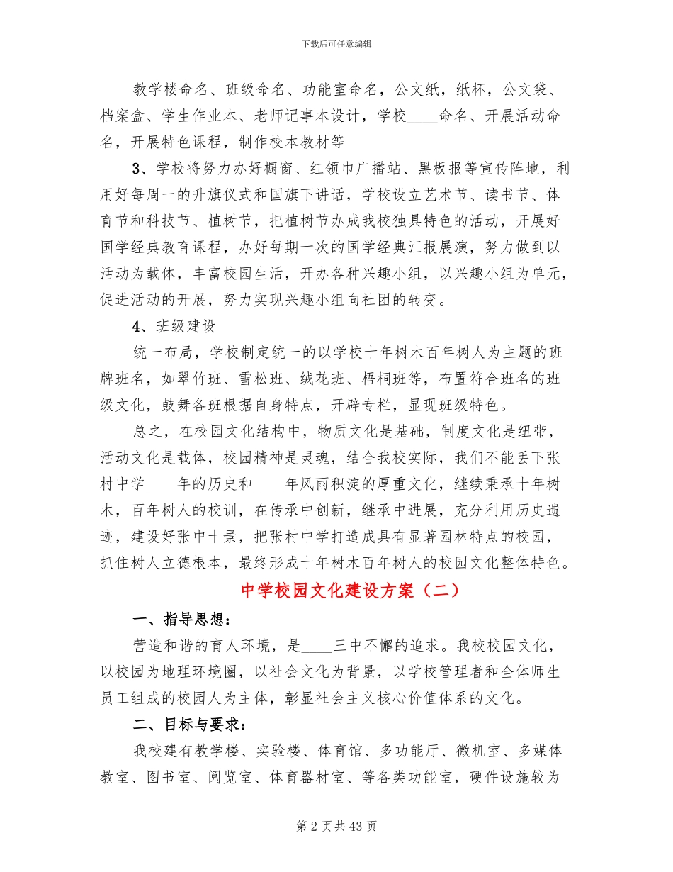中学校园文化建设方案(5篇)_第2页